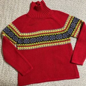 Hanna Andersson Red Knit Turtleneck Sweater in Size Medium